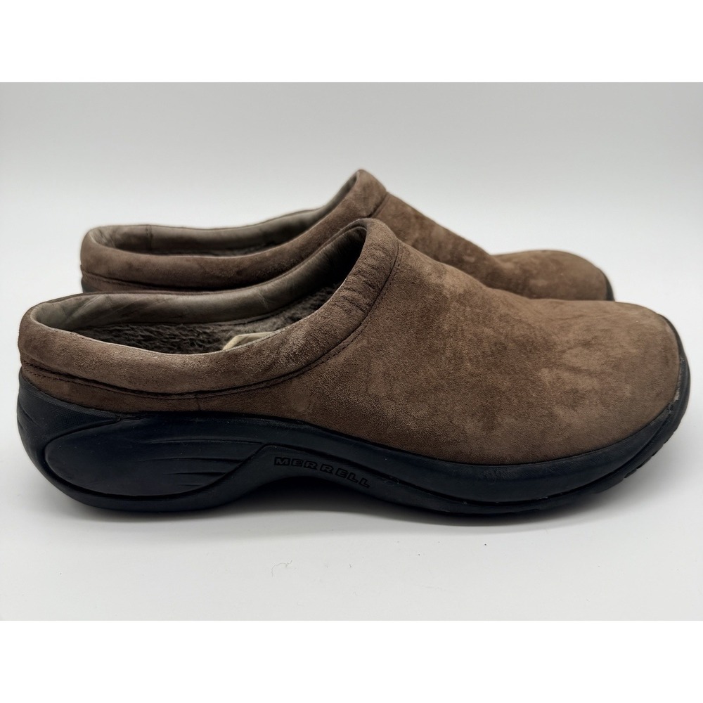 Merrell Clogs Women's Sz 9.5 Espresso Encore Free Slide Nubuck Leather